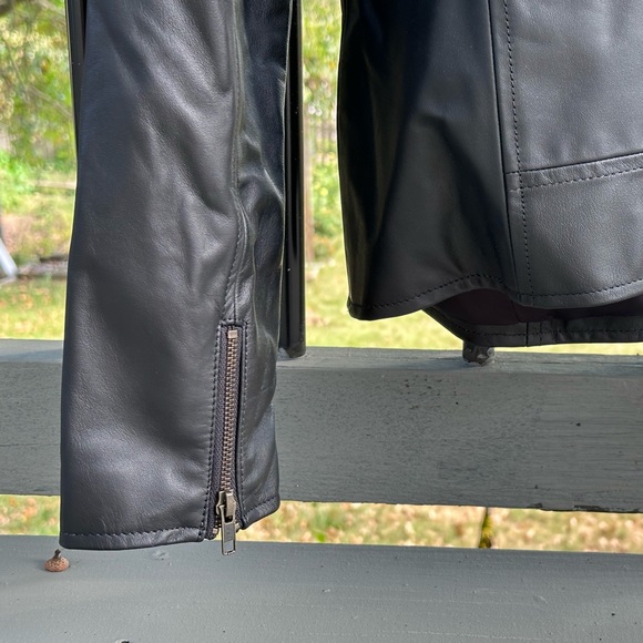 EILEEN FISHER - NWT - Women’s Moto Jacket LEATHER Sz L - BLACK - Picture 6 of 15